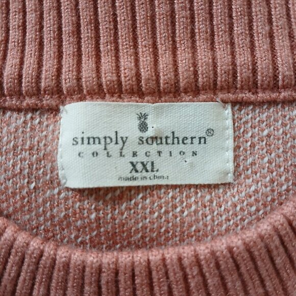 SIMPLY SOUTHERN SALMON COLOR CROPPED SWEATER WITH COWBOY BOOTS WOMENS XXL NWOT - Picture 4 of 7